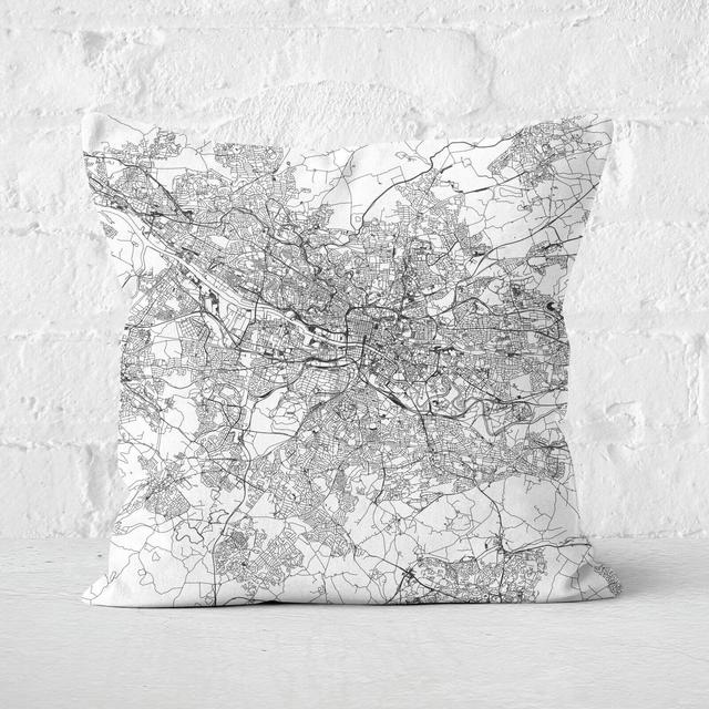 Glasgow City Map Square Cushion - 60x60cm - Soft Touch on Productcaster.