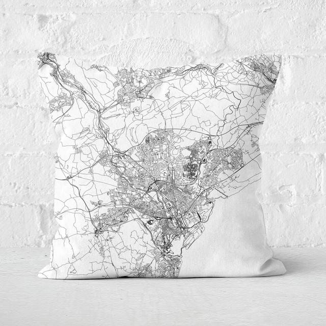 Cardiff City Map Square Cushion - 40x40cm - Soft Touch on Productcaster.