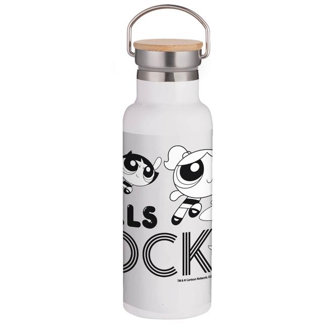 Botella de agua portátil con aislamiento Powerpuff Girls Rock - Blanco on Productcaster.