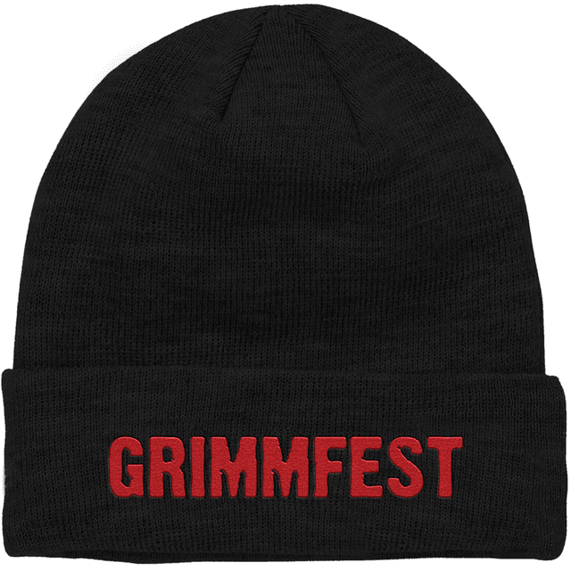 Grimmfest Font Logo Embroidered Beanie on Productcaster.