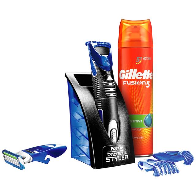 Gillette Geschenkset Barttrimmer Styler und Rasiergel on Productcaster.