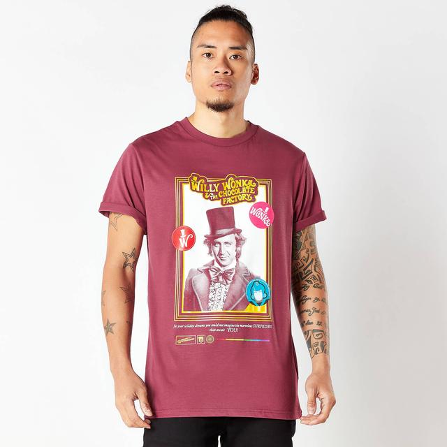 Willy Wonka & The Chocolate Factory Retro Cover Unisex T-Shirt - Burgundy - XS - Burgundy on Productcaster.