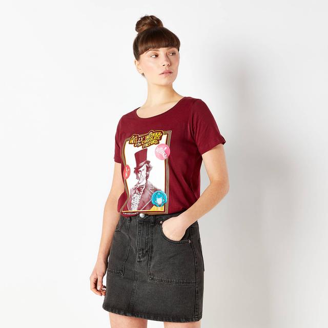 Willy Wonka & The Chocolate Factory Retro Cover Women's T-Shirt - Bordeaux - S - Burgundy on Productcaster.