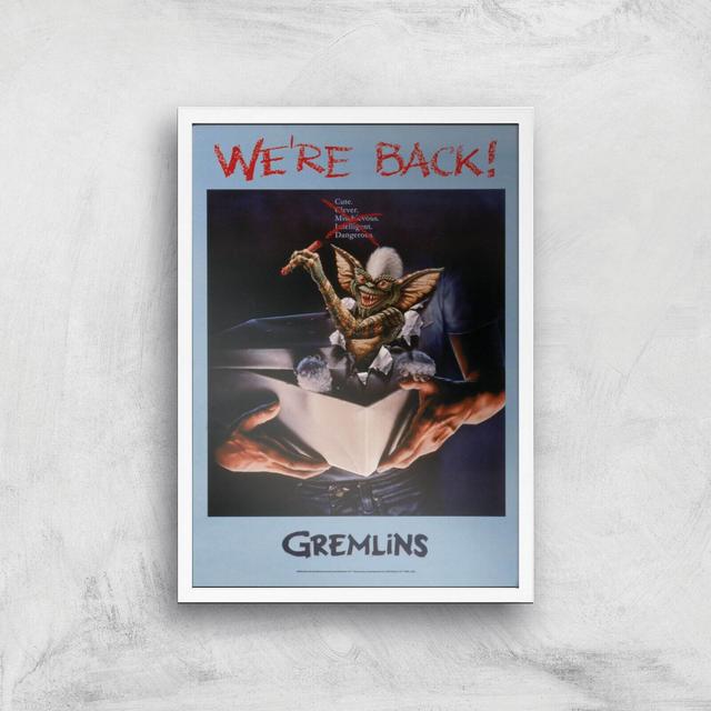 Gremlins We're Back Poster Giclee Art Print - A3 - White Frame on Productcaster.