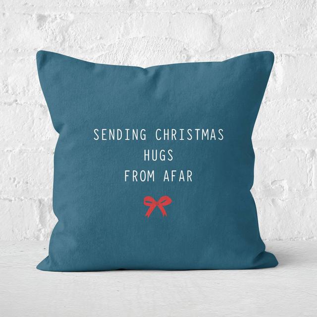 Sending Christmas Hugs From Afar Square Cushion - 60x60cm - Soft Touch on Productcaster.