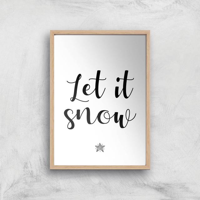 Let It Snow Giclee Art Print - A4 - Wooden Frame on Productcaster.