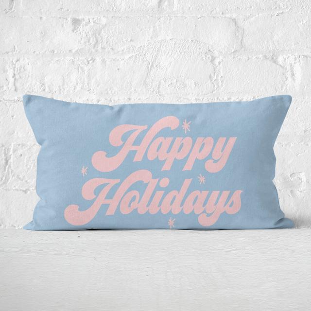 Happy Holidays Rectangular Cushion - 30x50cm - Soft Touch on Productcaster.