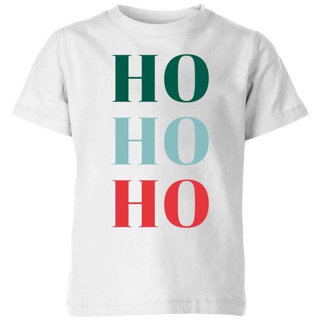 Graphical Ho Ho Ho Kids' T-Shirt - White - 5-6 Jahre - Weiß on Productcaster.