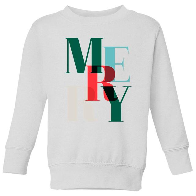 Graphic Merry Kids' Sweatshirt - White - 5-6 Jahre on Productcaster.