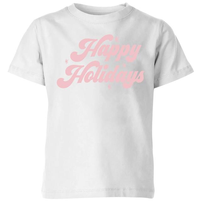 Happy Holidays Kids' T-Shirt - White - 5-6 Jahre - Weiß on Productcaster.