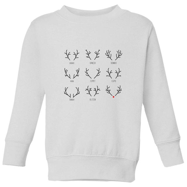 Graphical Santas Reindeers Kids' Sweatshirt - White - 3-4 Jahre on Productcaster.