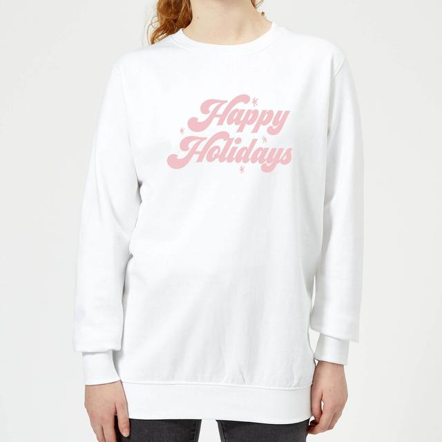 Happy Holidays Women's Sweatshirt - White - S - White on Productcaster.