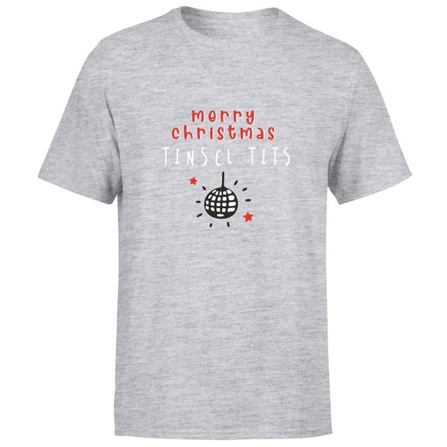 Disco Merry Christmas Tinsel Tits Men's T-Shirt - Grey - L - Grau on Productcaster.