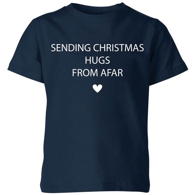 Sending Christmas Hugs From Afar Kids' T-Shirt - Navy - 3-4 Years - Navy on Productcaster.