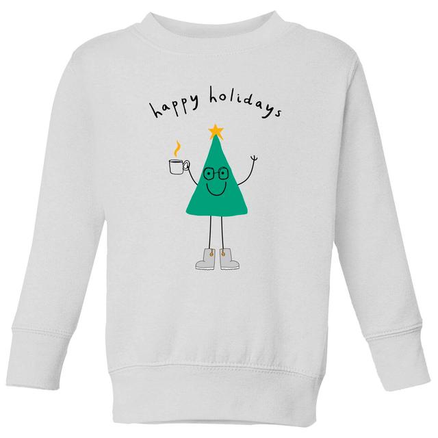 Happy Holidays Kids' Sweatshirt - White - 3-4 Jahre - Weiß on Productcaster.