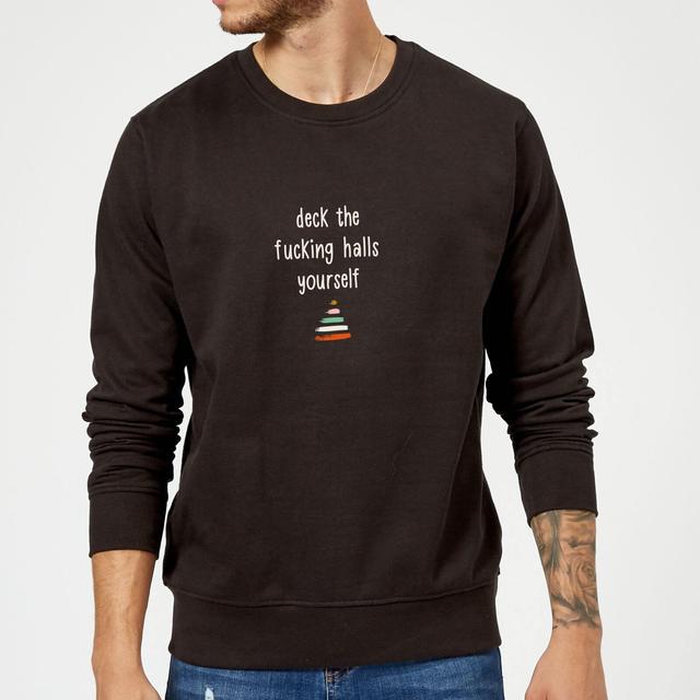 Deck The Fucking Halls Yourself Sweatshirt - Black - XXL - Schwarz on Productcaster.