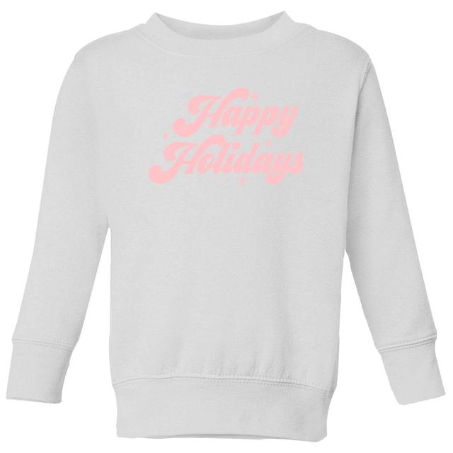 Happy Holidays Kids' Sweatshirt - White - 7-8 Jahre - Weiß on Productcaster.