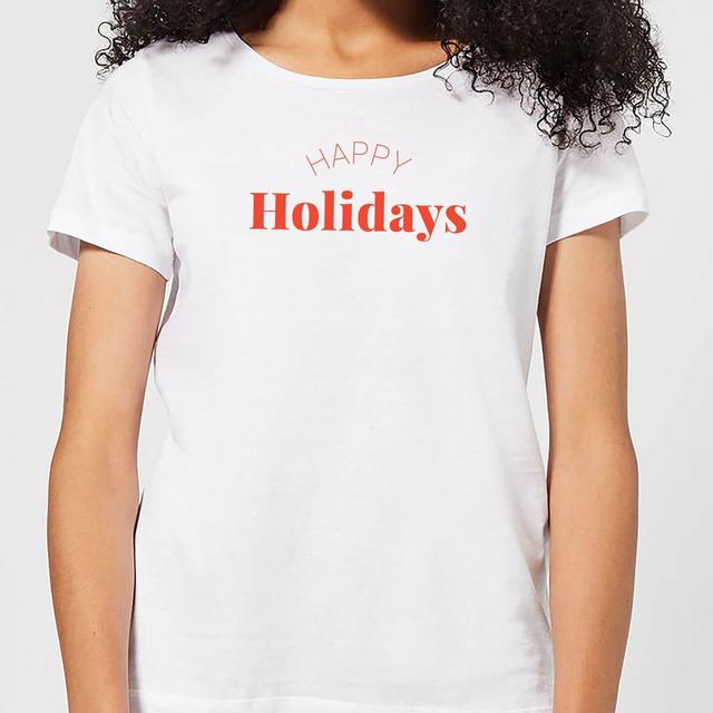 Happy Holidays Women's T-Shirt - White - XL - White on Productcaster.