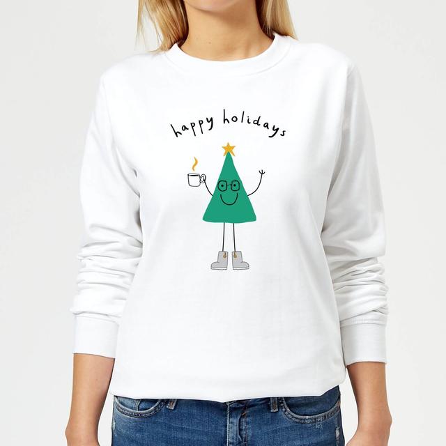 Happy Holidays Women's Sweatshirt - White - L - Weiß on Productcaster.