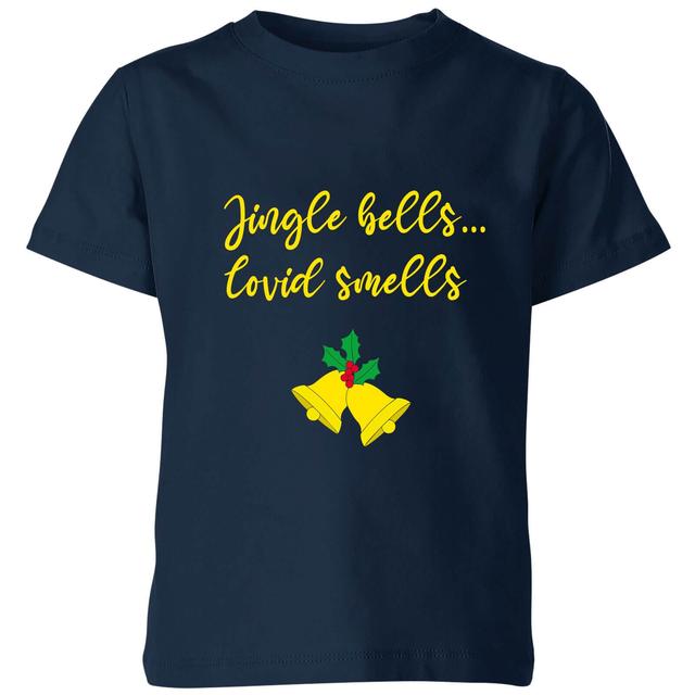 Jingle Bells Covid Smells Kids' T-Shirt - Navy - 5-6 Jahre - Marineblau on Productcaster.