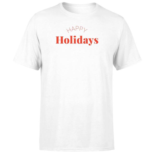 Happy Holidays Men's T-Shirt - White - 5XL - Weiß on Productcaster.