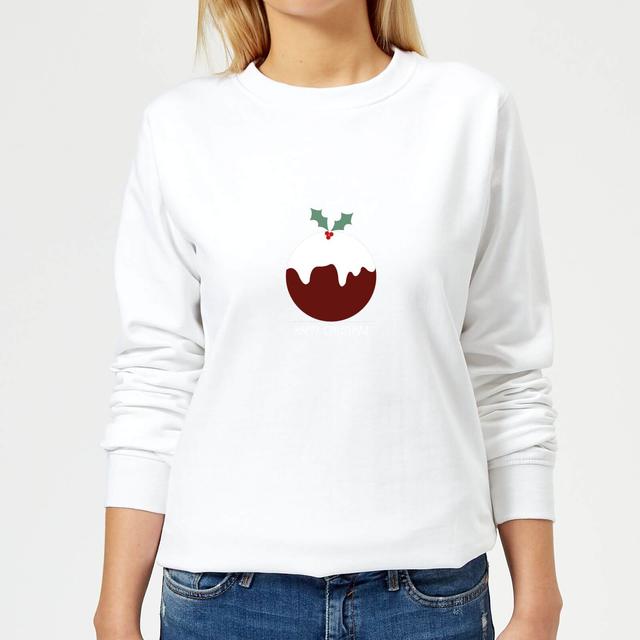 Christmas Pudding Women's Sweatshirt - White - XS - White on Productcaster.