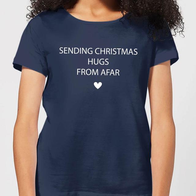 Sending Christmas Hugs From Afar Women's T-Shirt - Navy - XXL - Marineblau on Productcaster.