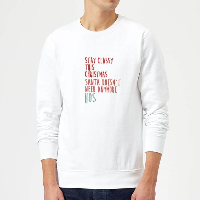 Stay Classy This Christmas Sweatshirt - White - L - Weiß on Productcaster.