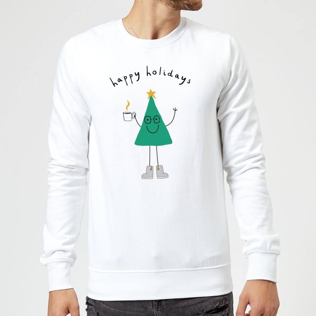 Happy Holidays Sweatshirt - White - L - Weiß on Productcaster.