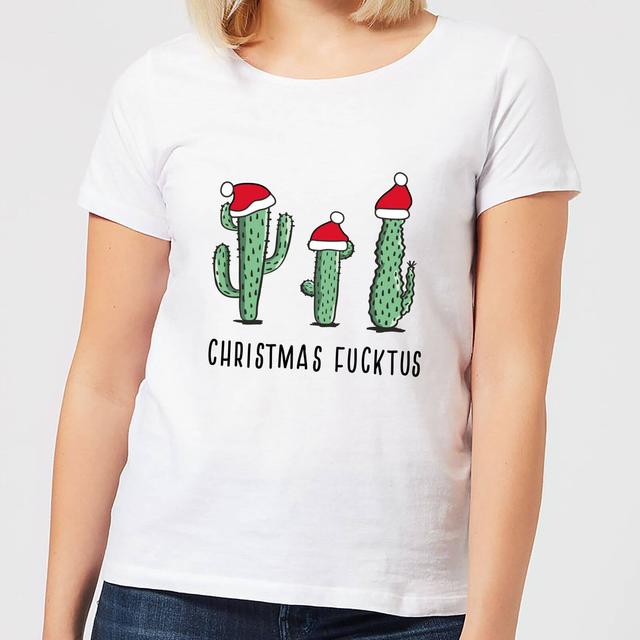 Christmas Fucktus Women's T-Shirt - White - XS - White on Productcaster.