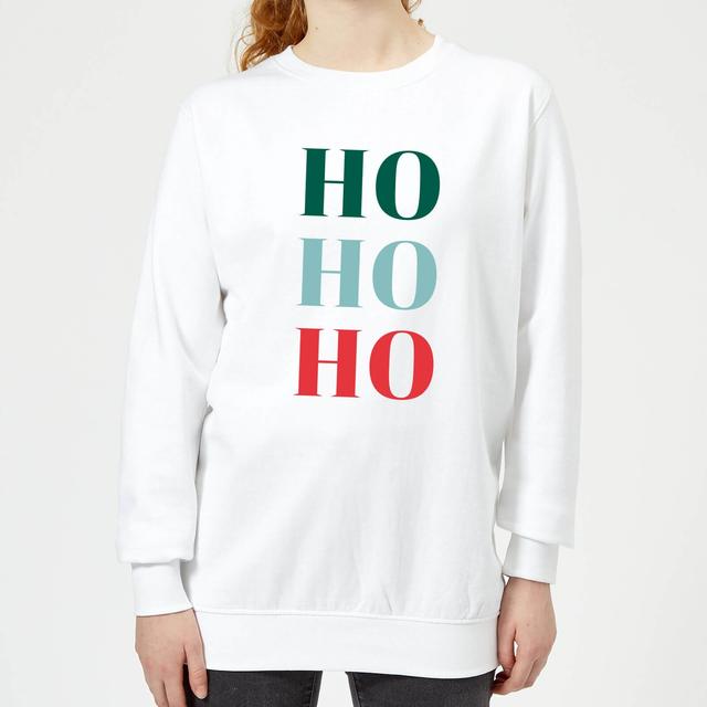 Graphical Ho Ho Ho Women's Sweatshirt - White - L - White on Productcaster.