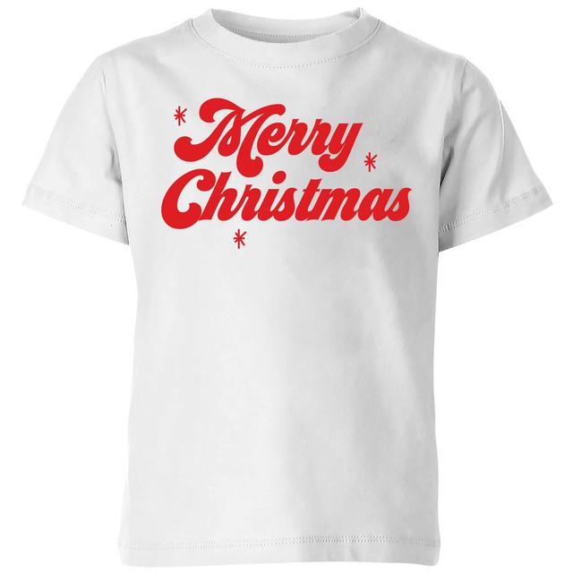 Merry Christmas Kids' T-Shirt - White - 9-10 Years - White on Productcaster.