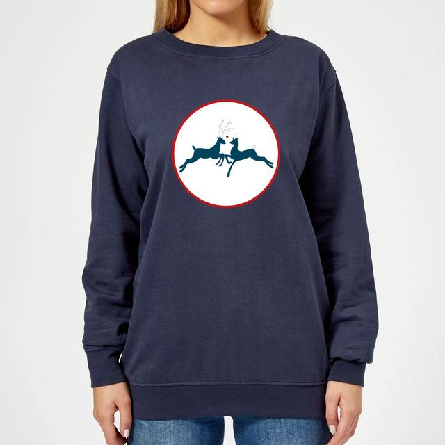 Reindeer Kisses Women's Sweatshirt - Navy - XXL - Marineblau on Productcaster.