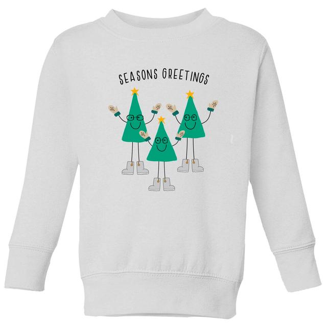 Seasons Greetings Kids' Sweatshirt - White - 7-8 Jahre - Weiß on Productcaster.