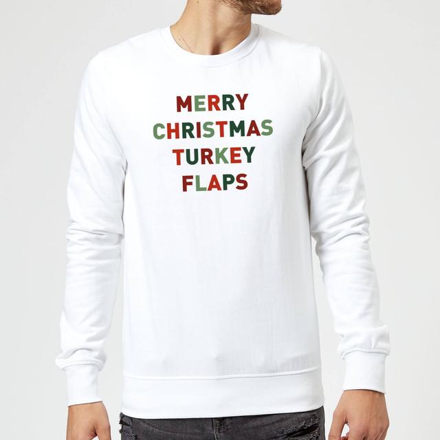 Merry Christmas Turkey Flaps Jumper - White - XXL - White on Productcaster.