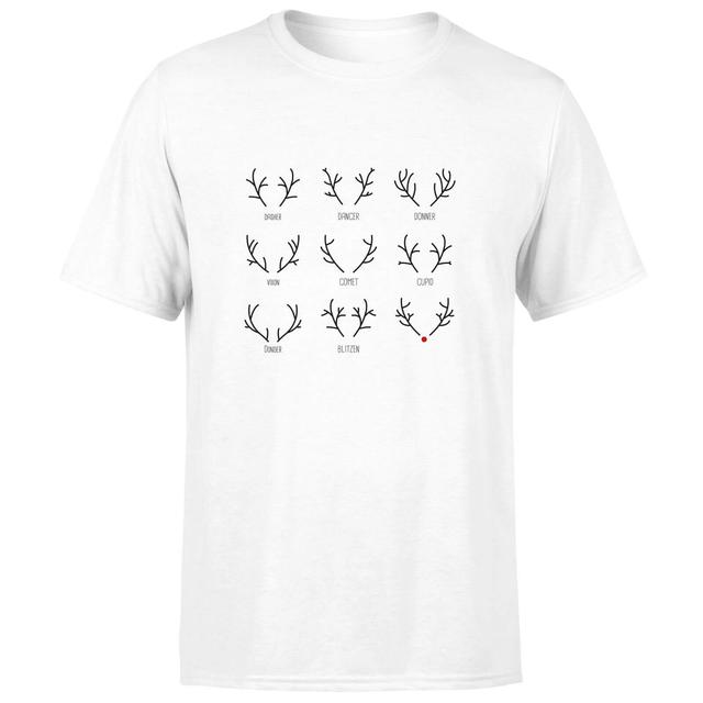 Graphical Santas Reindeers Men's T-Shirt - White - 5XL - Weiß on Productcaster.