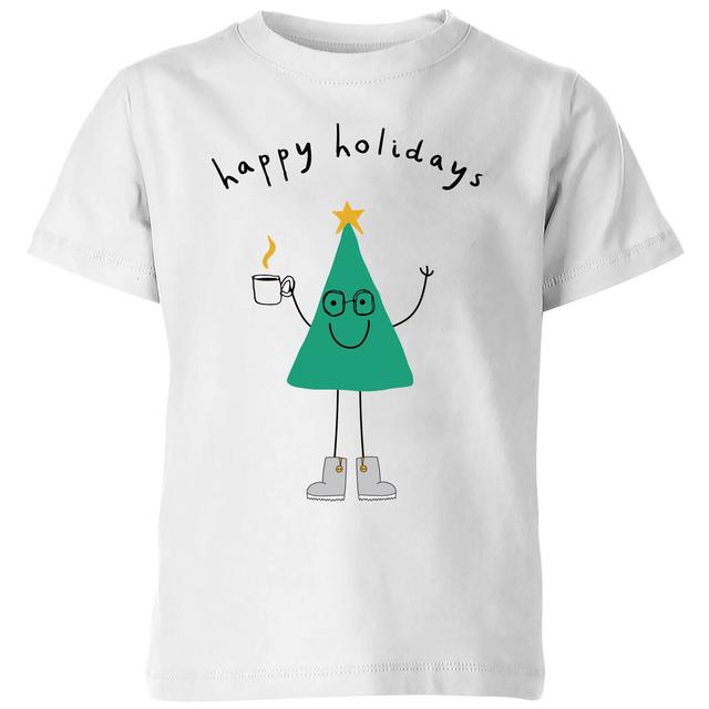 Happy Holidays Kids' T-Shirt - White - 9-10 Jahre - Weiß on Productcaster.