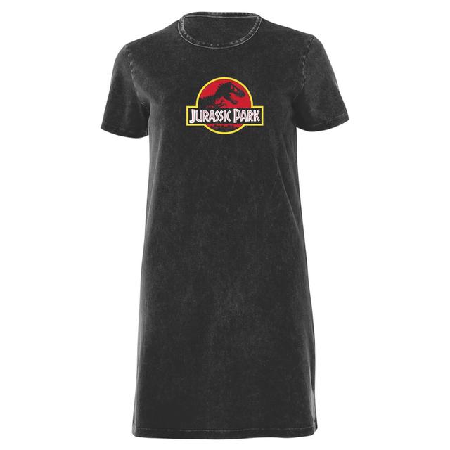 Jurassic Park Classic Women's T-Shirt Dress - Black Acid Wash - L on Productcaster.