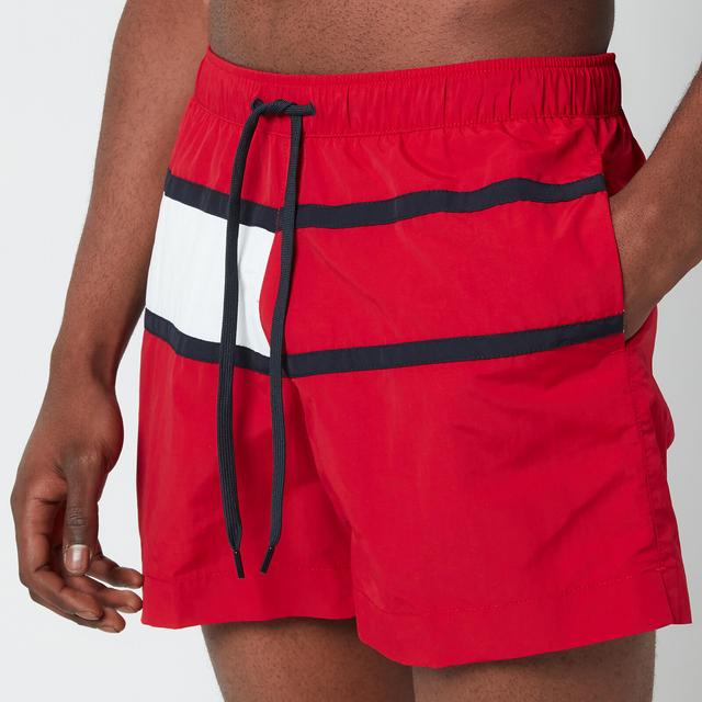 Tommy Hilfiger Men's Big Flag Medium Length Drawstring Swimshorts - Primary Red - L on Productcaster.