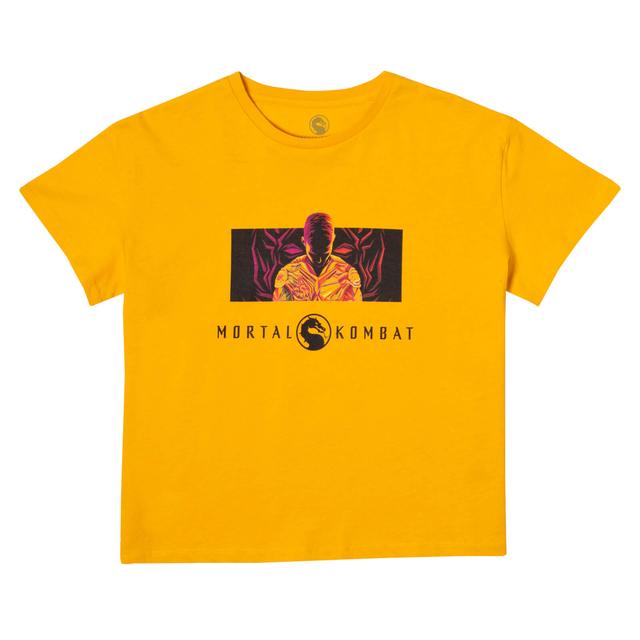 Mortal Kombat Women's Cropped T-Shirt - Mustard - S - Mustard on Productcaster.