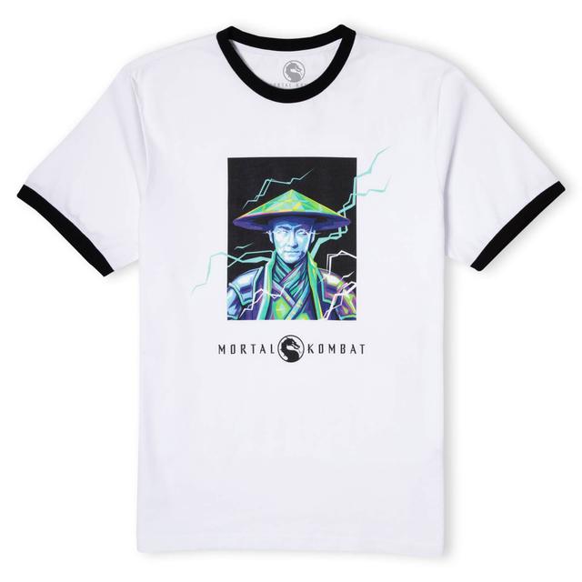 Mortal Kombat Raiden Unisex Ringer T-Shirt - White/Black - L - White on Productcaster.