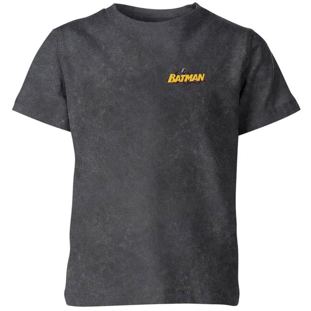 Batman Logo Pocket Kids' T-Shirt - Black Acid Wash - 9-10 Years on Productcaster.