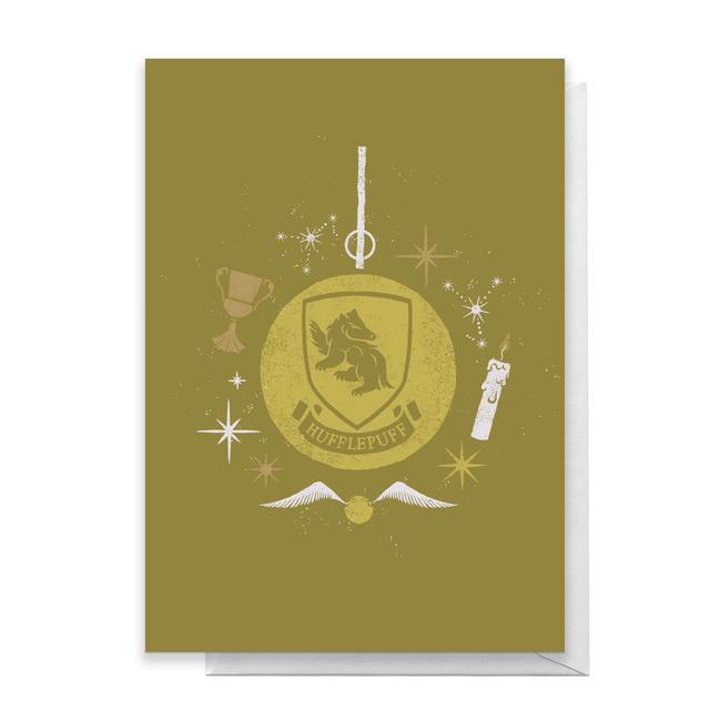 Harry Potter Hufflepuff Christmas Greetings Card - Large Card on Productcaster.