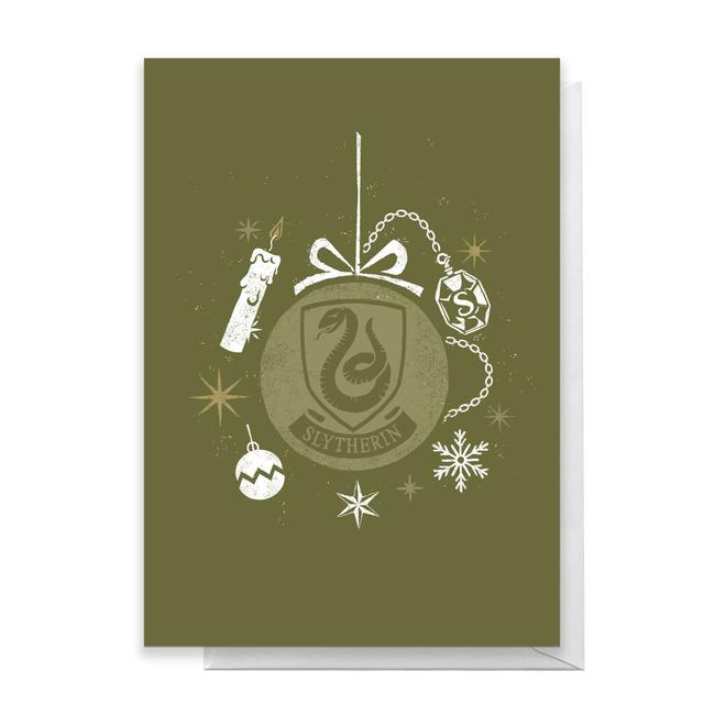 Harry Potter Slytherin Christmas Greetings Card - Large Card on Productcaster.