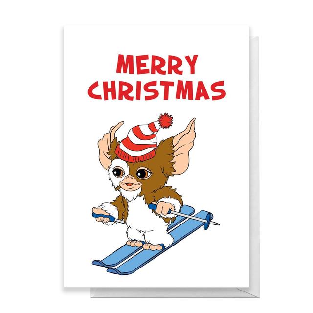 Gremlins Merry Christmas Skiing Greetings Card - Large Card on Productcaster.