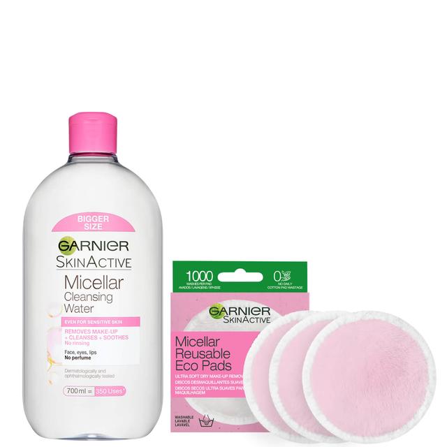 Garnier Makeup Remover Eco Pads and 700ml Micellar Water Duo Set on Productcaster.