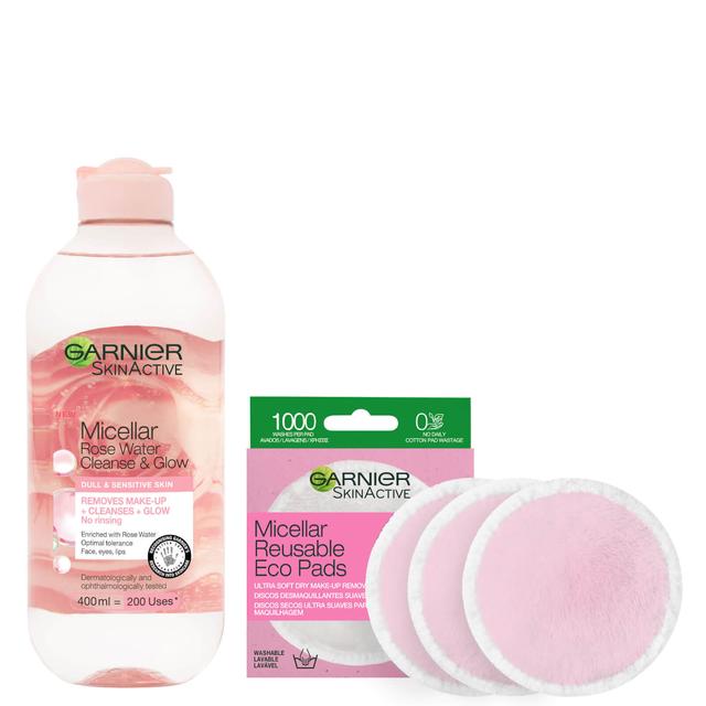 Garnier Makeup Remover Eco Pads and Rose Micellar Water Duo Set on Productcaster.