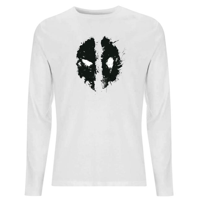 Splat Face Unisex Long Sleeve T-Shirt - White - XXL - Weiß on Productcaster.