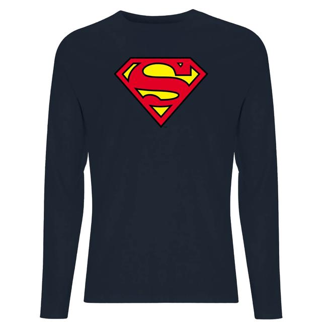 DC Official Superman Shield Unisex Long Sleeve T-Shirt - Navy - XXL on Productcaster.