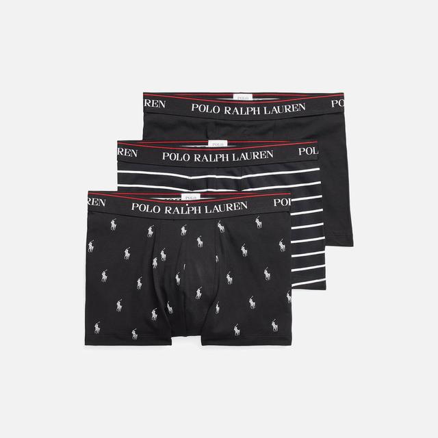 Polo Ralph Lauren 3er-Pack klassische Boxershorts - Black/Black White Stripe/Black Allover - S on Productcaster.